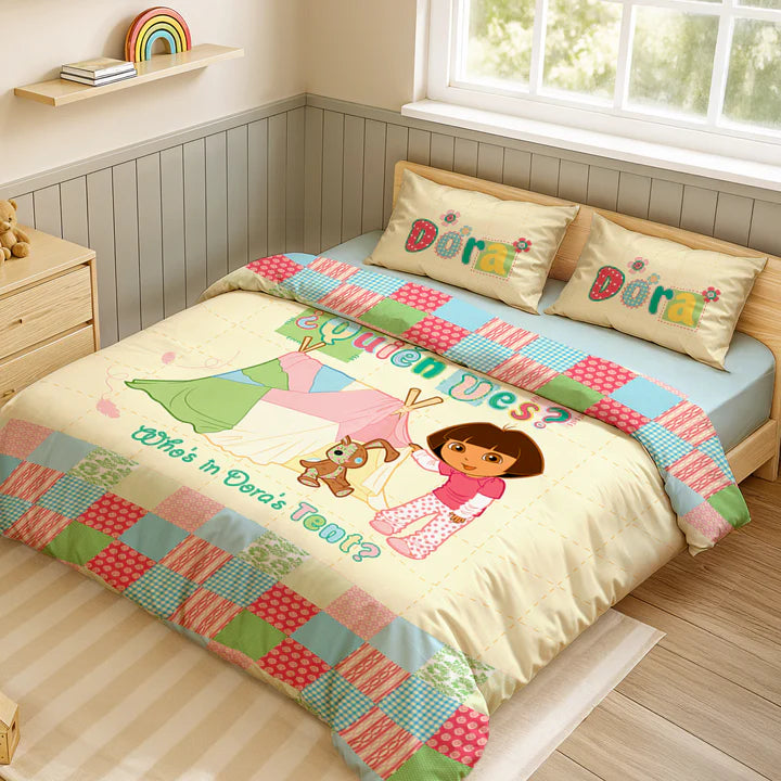 Dora Digital Printed 300TC Cotton Bedsheet (Tent)