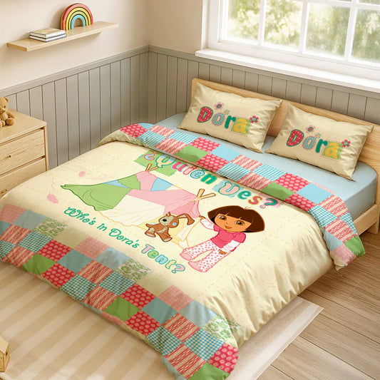Dora Digital Printed 300TC Cotton Bedsheet (Tent)