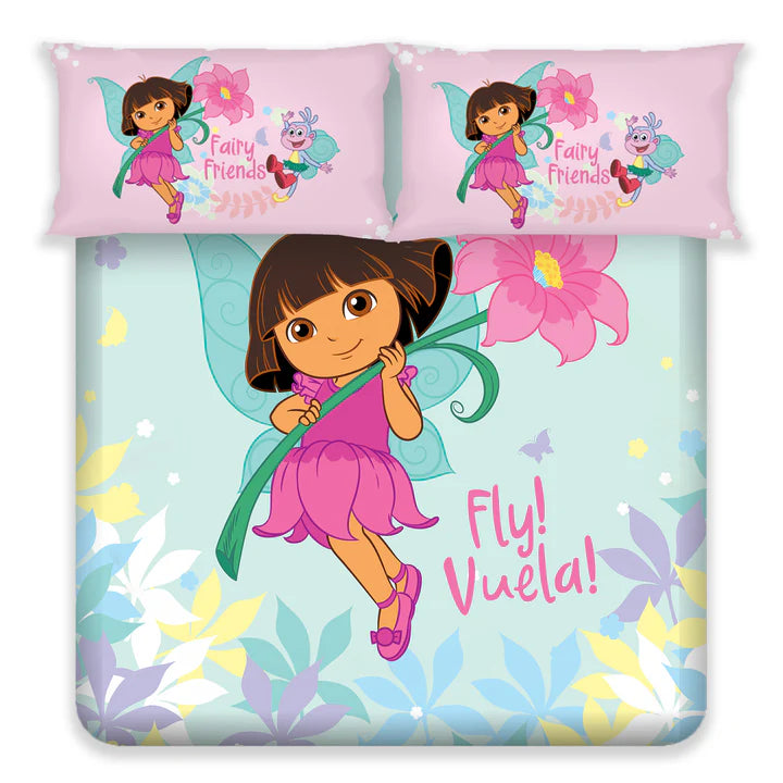 Dora Digital Printed 300TC Cotton Bedsheet (Fly)