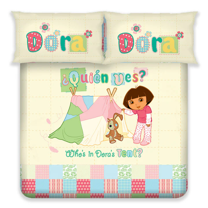 Dora Digital Printed 300TC Cotton Bedsheet (Tent)