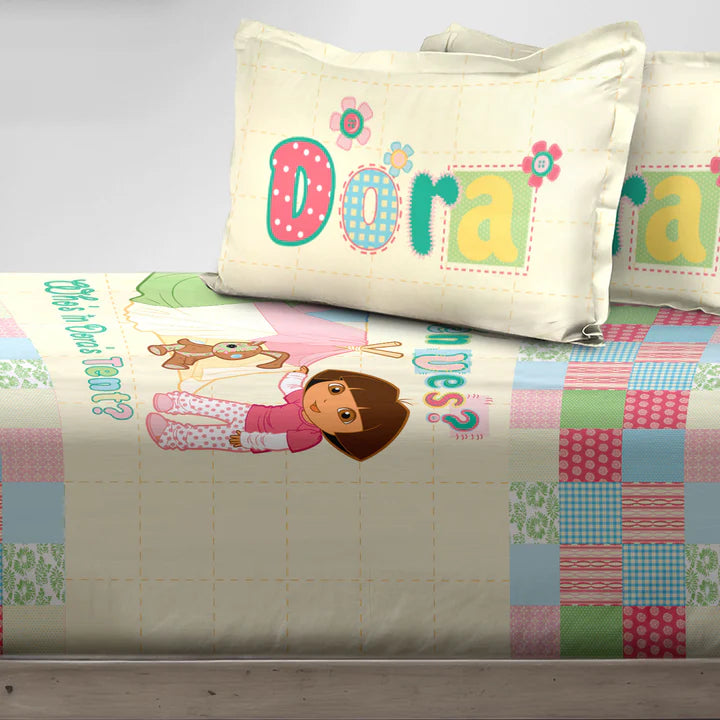Dora Digital Printed 300TC Cotton Bedsheet (Tent)