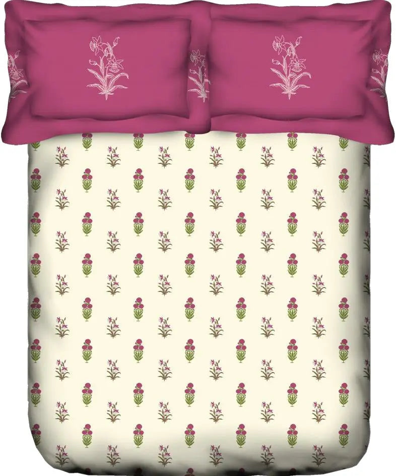 Portico Dazzle Cotton Double Bedsheet with 2 Pillow Covers