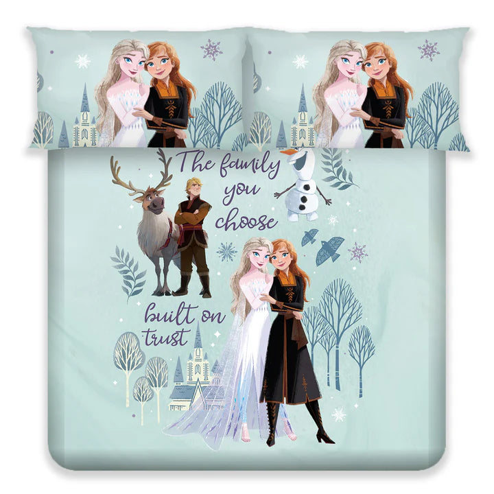 Disney Frozen Sisters Digital Printed 300TC Cotton Bedsheet