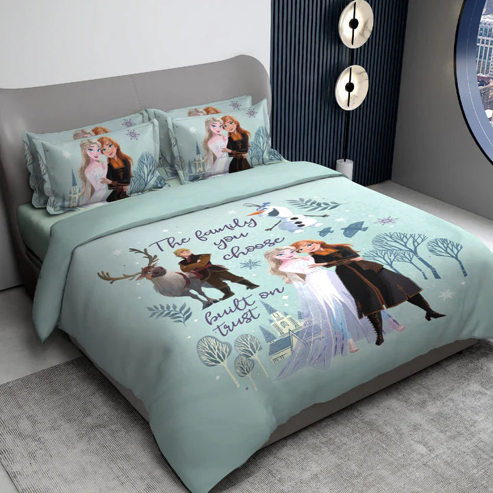 Disney Frozen Sisters Digital Printed 300TC Cotton Bedsheet
