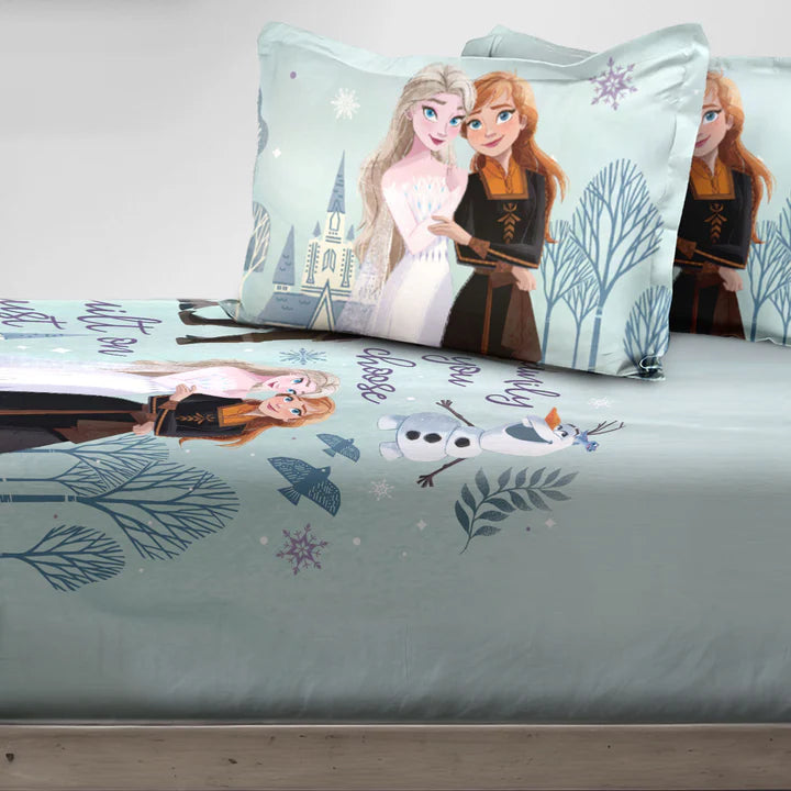 Disney Frozen Sisters Digital Printed 300TC Cotton Bedsheet