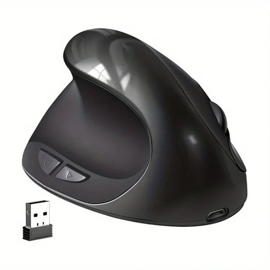 Wholesale Black Ergonomic Mouse Wireless Rechargeable Comfort Grip Mouse 6 Buttons Silent Click Mouse for Office Home Use