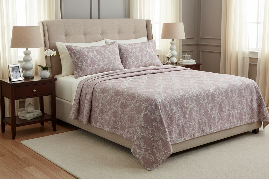 Patterned fabric with a subtle design on a textured surface