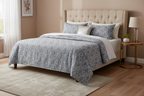 Sterling Summer 100% CottonPrinted Super King Bedsheet with 2Pillow Cover SS2026 WT