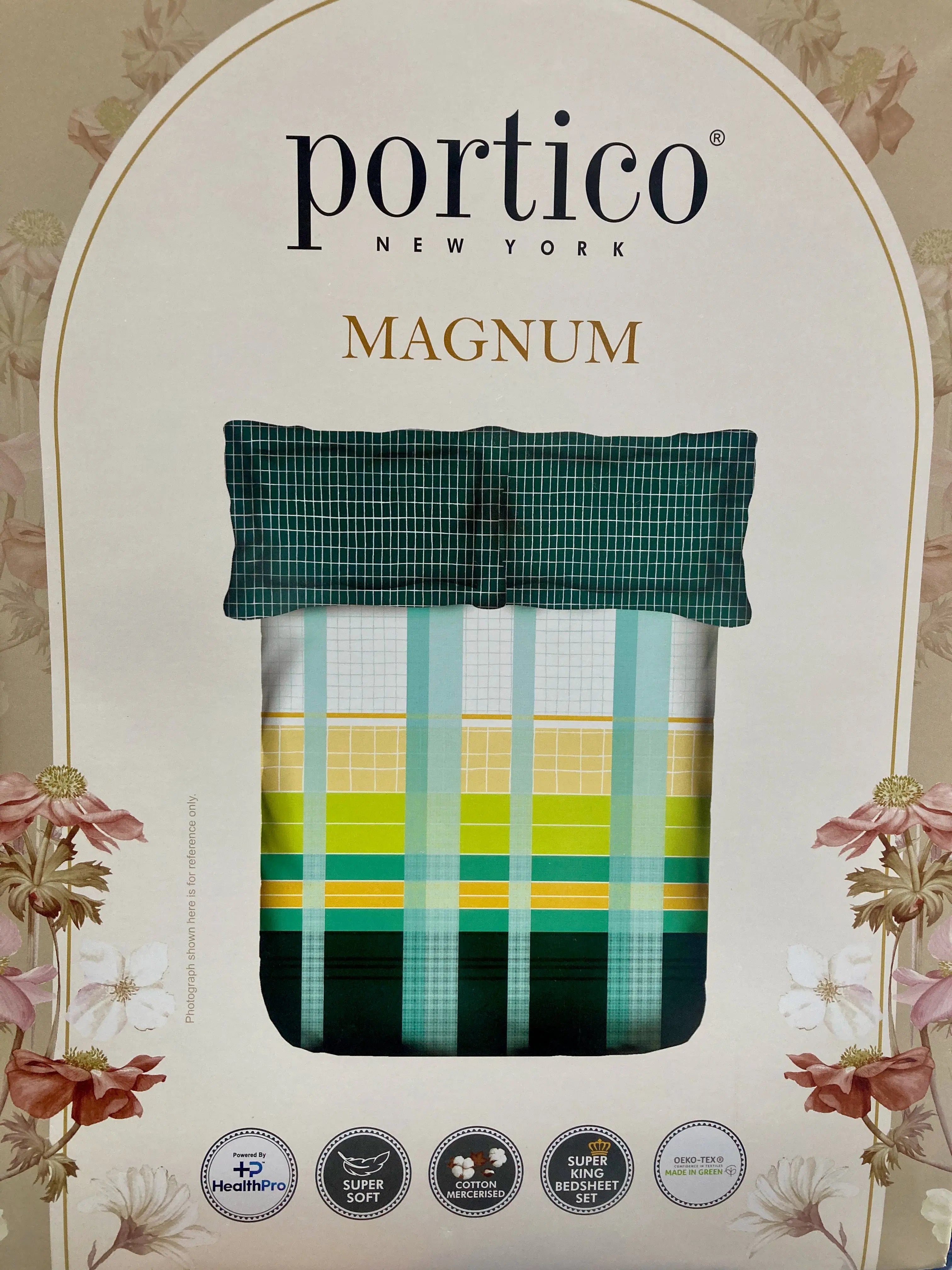 Portico New York Magnum Collection King size Bedsheet with 2pc Pillow Cover - grahsajja