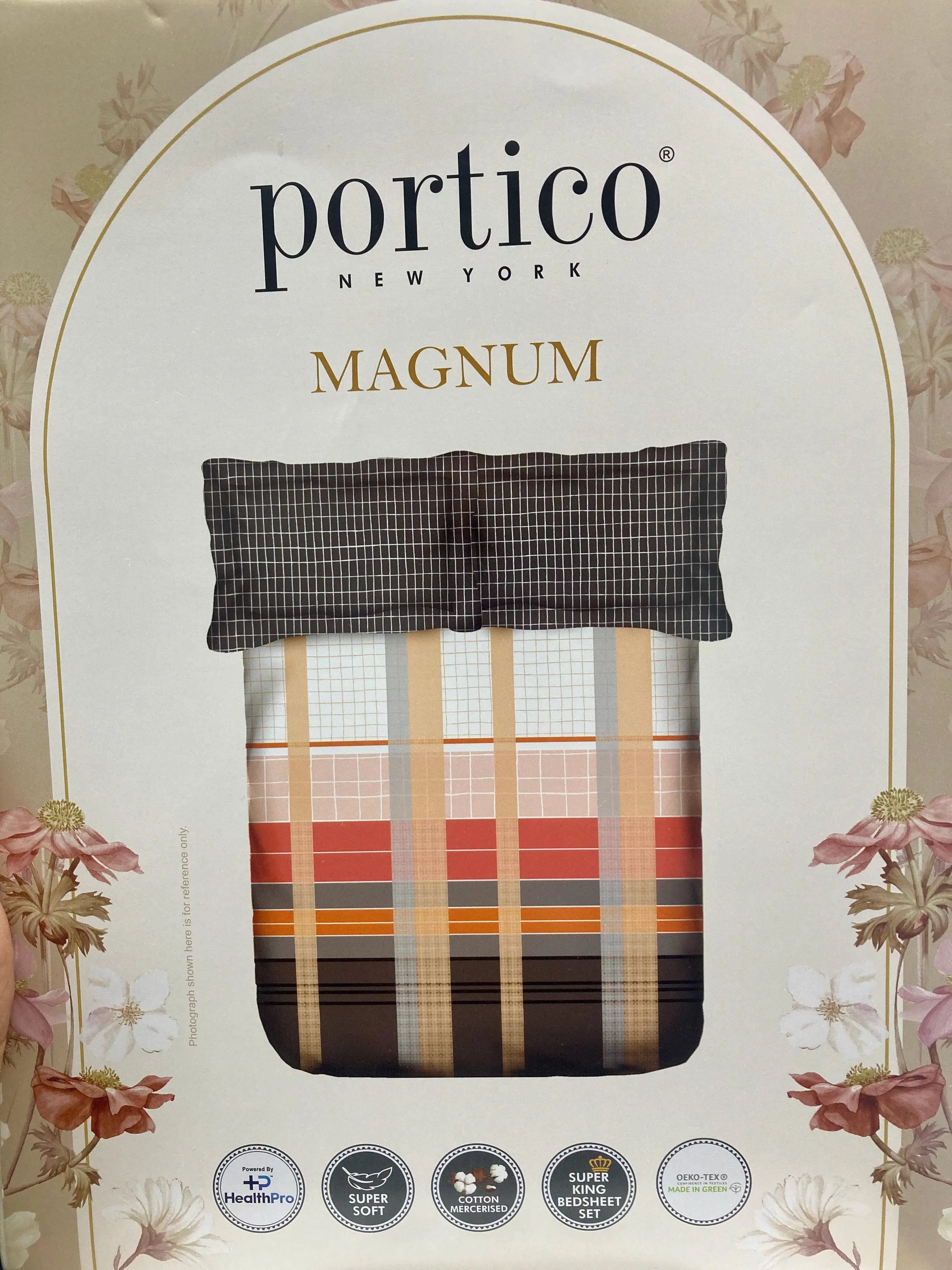 Portico New York Magnum Collection King size Bedsheet with 2pc Pillow Cover - grahsajja