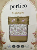 Portico Magnum King Size Cotton Bedsheet Subtle Floral Motifs 274x274cm 2023-24