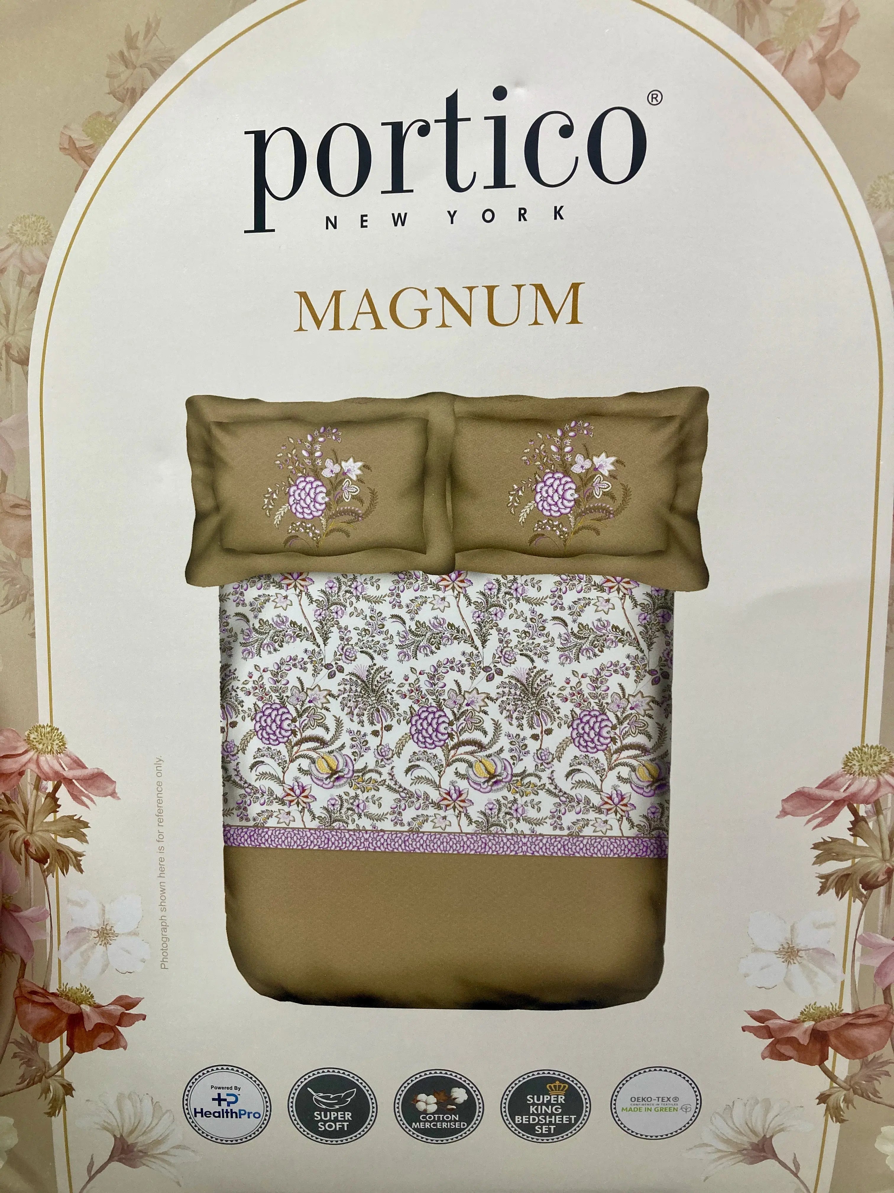 Portico New York Magnum Collection King size Bedsheet with 2pc Pillow Cover - grahsajja