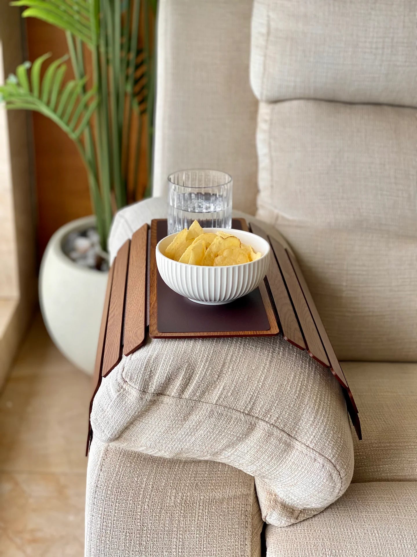 Sofa Armrest Tray | Oak Wood
