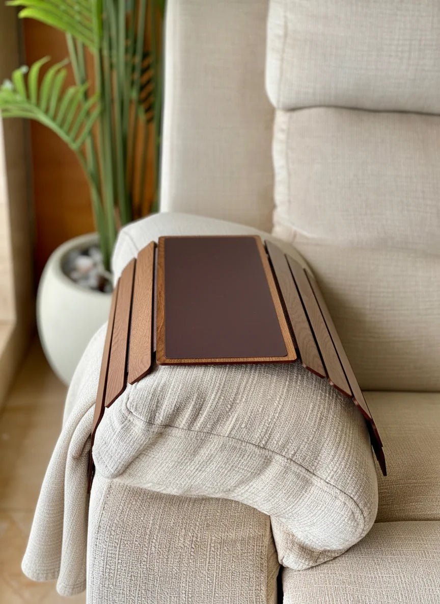 Sofa Armrest Tray | Oak Wood