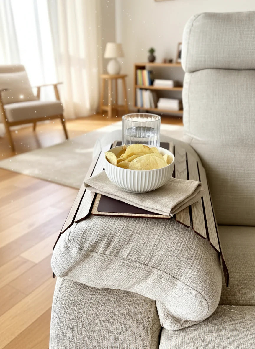 Sofa Armrest Tray | Cream