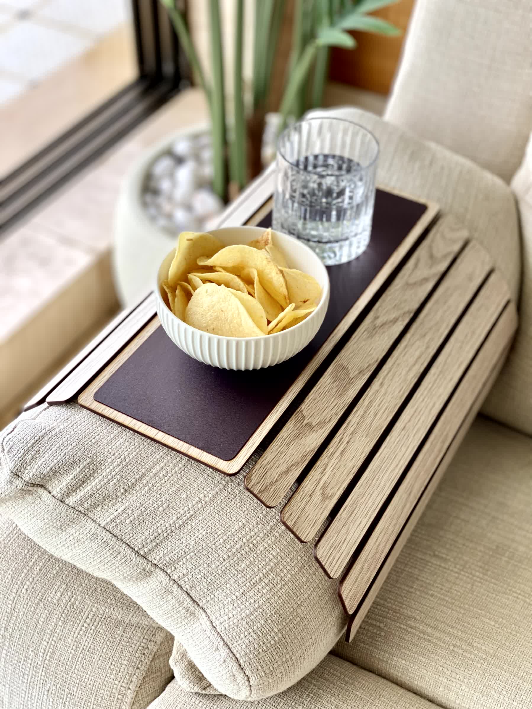Sofa Armrest Tray | Cream