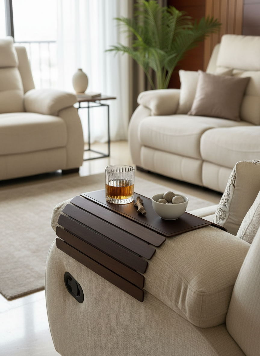 Sofa Armrest Tray | Dark Brown