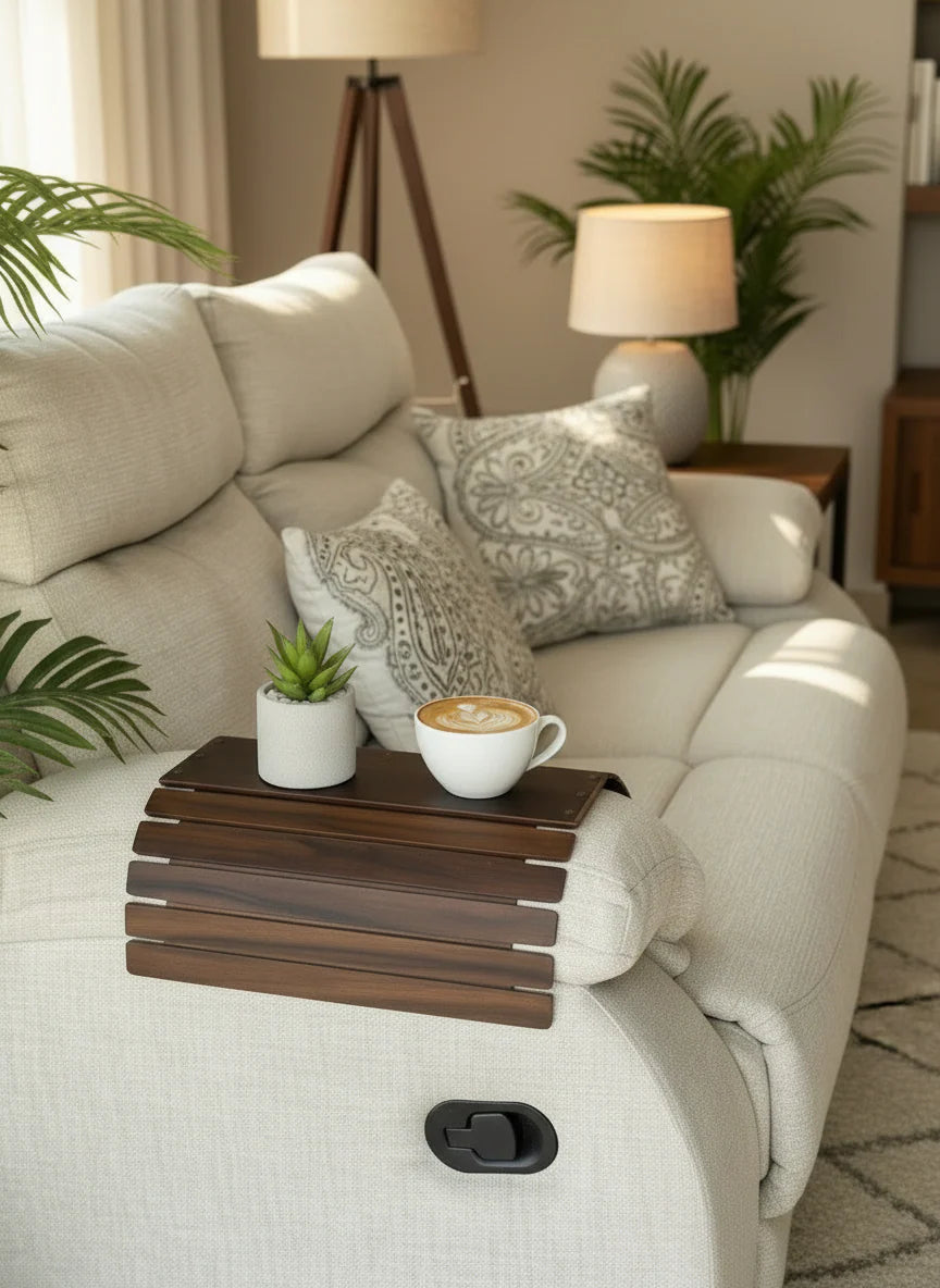 Sofa Armrest Tray | Dark Brown