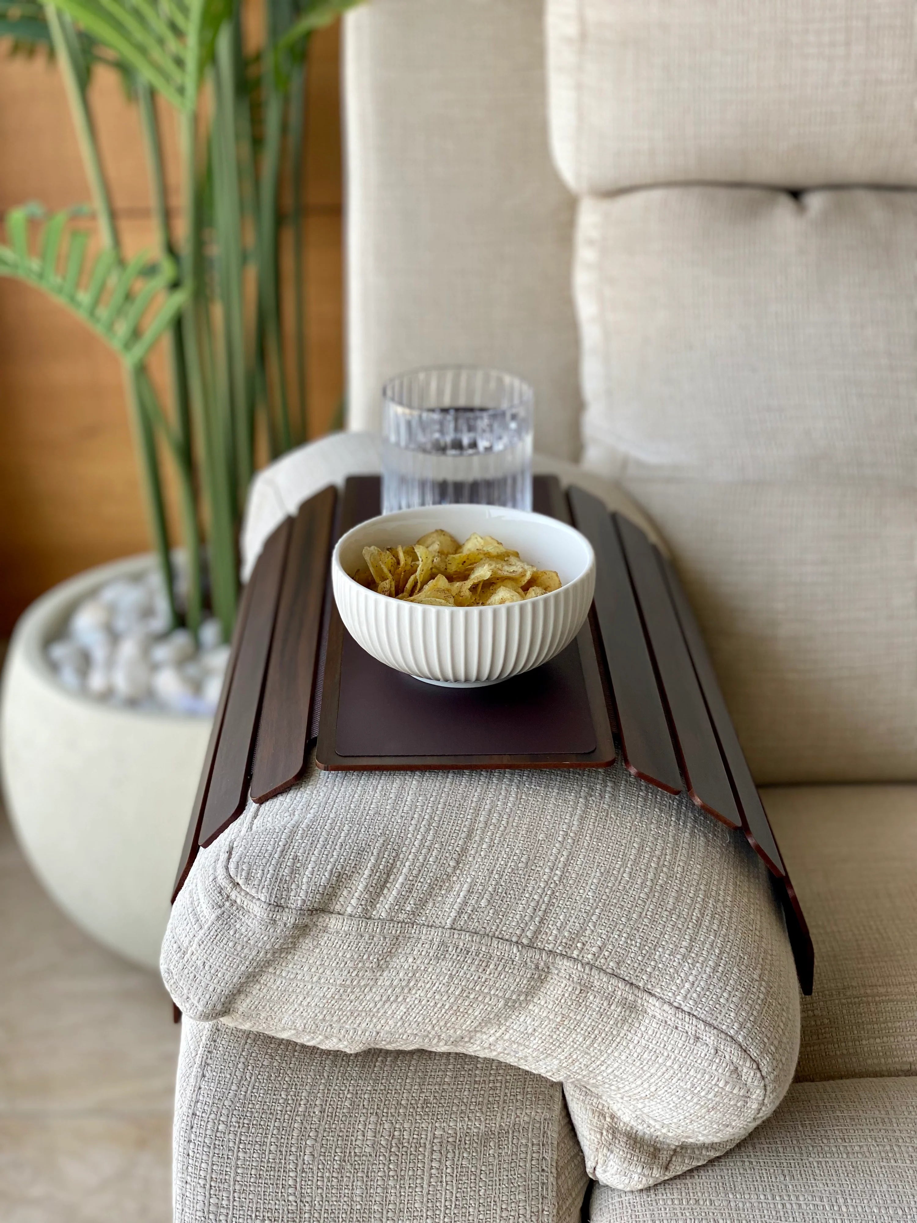 Sofa Armrest Tray | Dark Brown