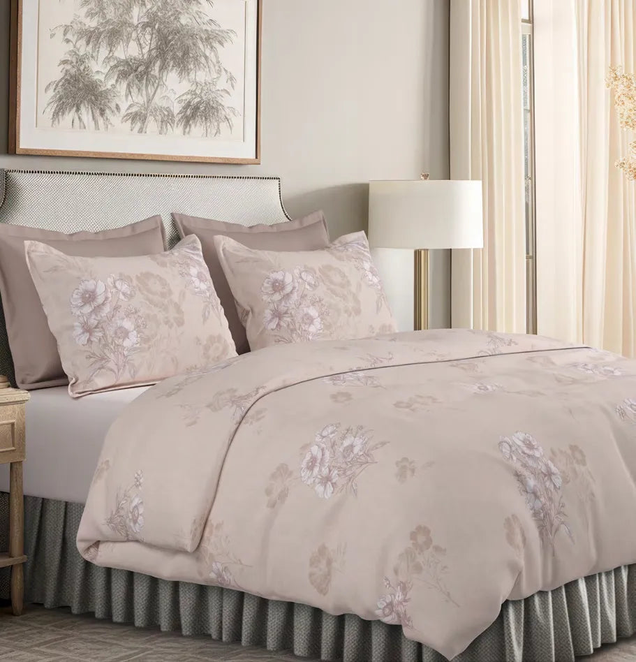 Sansaar Impression Collection-II King Size Bedsheet 2pc Pillow Cover BEGONIA