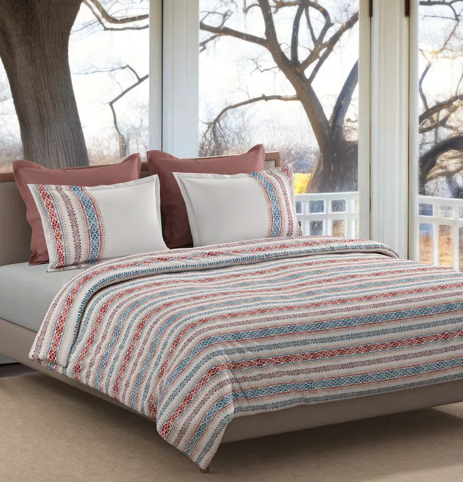 Sansaar Impression Collection-II King Size Bedsheet 2pc Pillow Cover BROOKE STRIPE