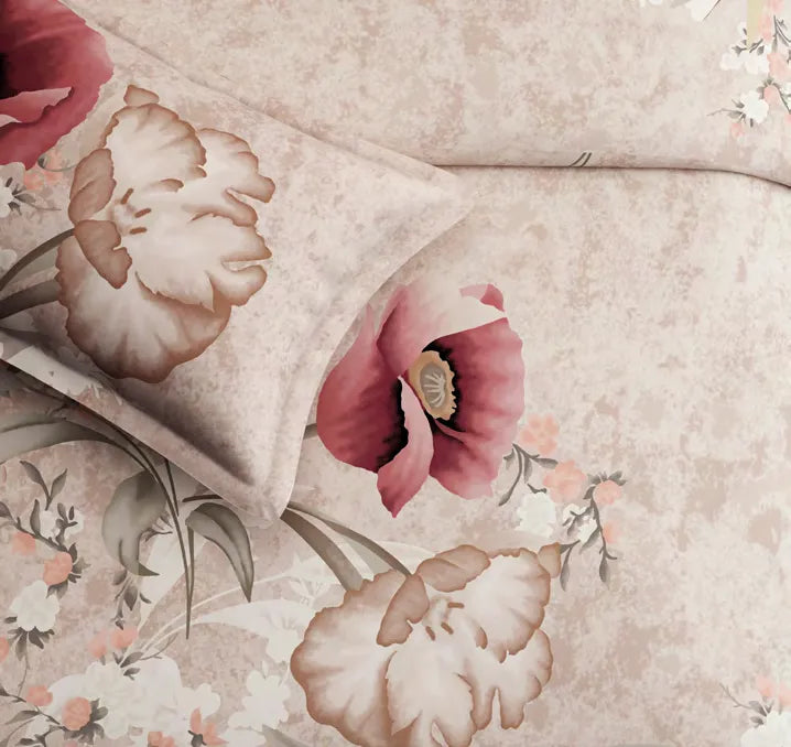 Sansaar Impression Collection-II King Size Bedsheet 2pc Pillow Cover CAMELLIA