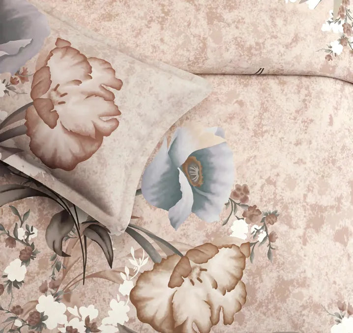Sansaar Impression Collection-II King Size Bedsheet 2pc Pillow Cover CAMELLIA