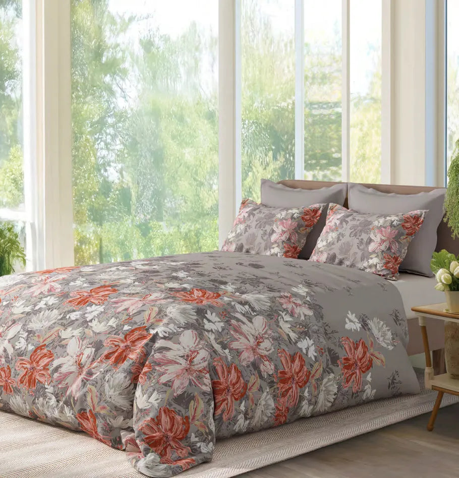 Sansaar Impression Collection-II King Size Bedsheet 2pc Pillow Cover SPRINGFLOWER