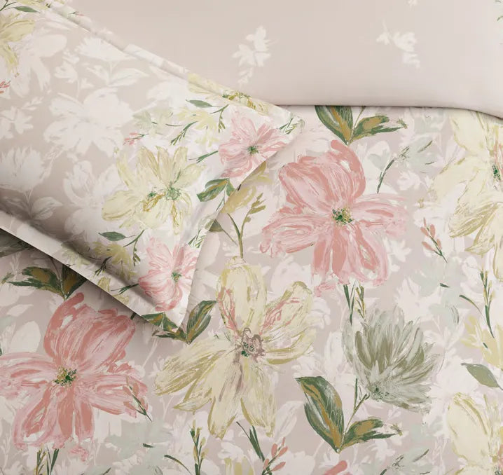 Sansaar Impression Collection-II King Size Bedsheet 2pc Pillow Cover SPRINGFLOWER