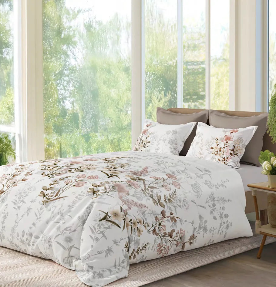 Sansaar Impression Collection-II King Size Bedsheet 2pc Pillow Cover FERN GARDEN