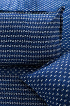 Block Printed Bedsheet Indigo ikkat 01 90 x 108inch - grahsajja