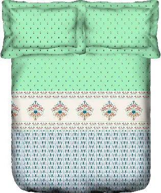 PORTICO Lavender Floral Printed Cotton Super King Bedsheet Set - 274x274cm - 3Pcs - grahsajja