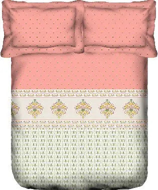 PORTICO Lavender Floral Printed Cotton Super King Bedsheet Set - 274x274cm - 3Pcs - grahsajja