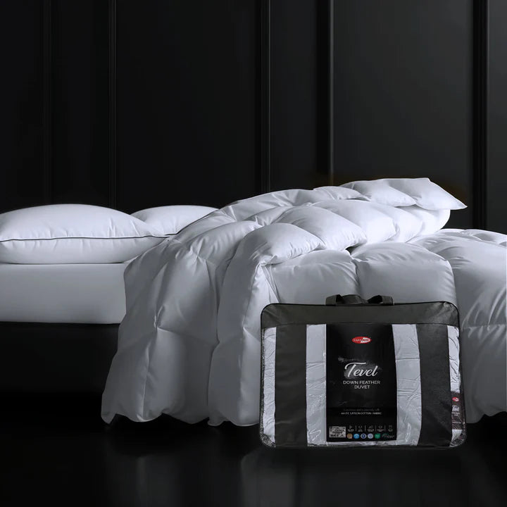 Tevel Down Feather Duvet- 575 GSM Light Grey