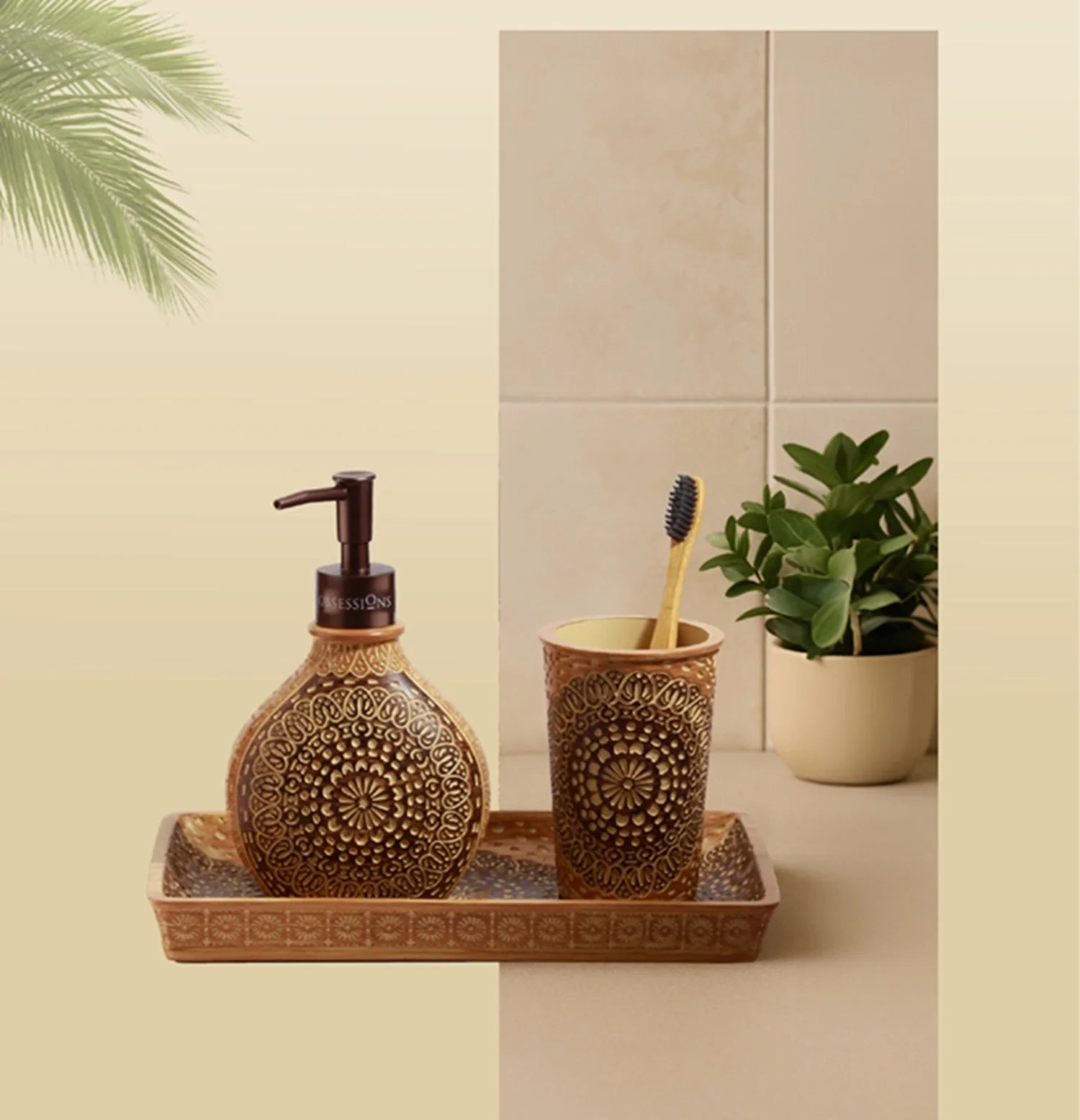 Myra Polyresin Soap Dispenser Floral