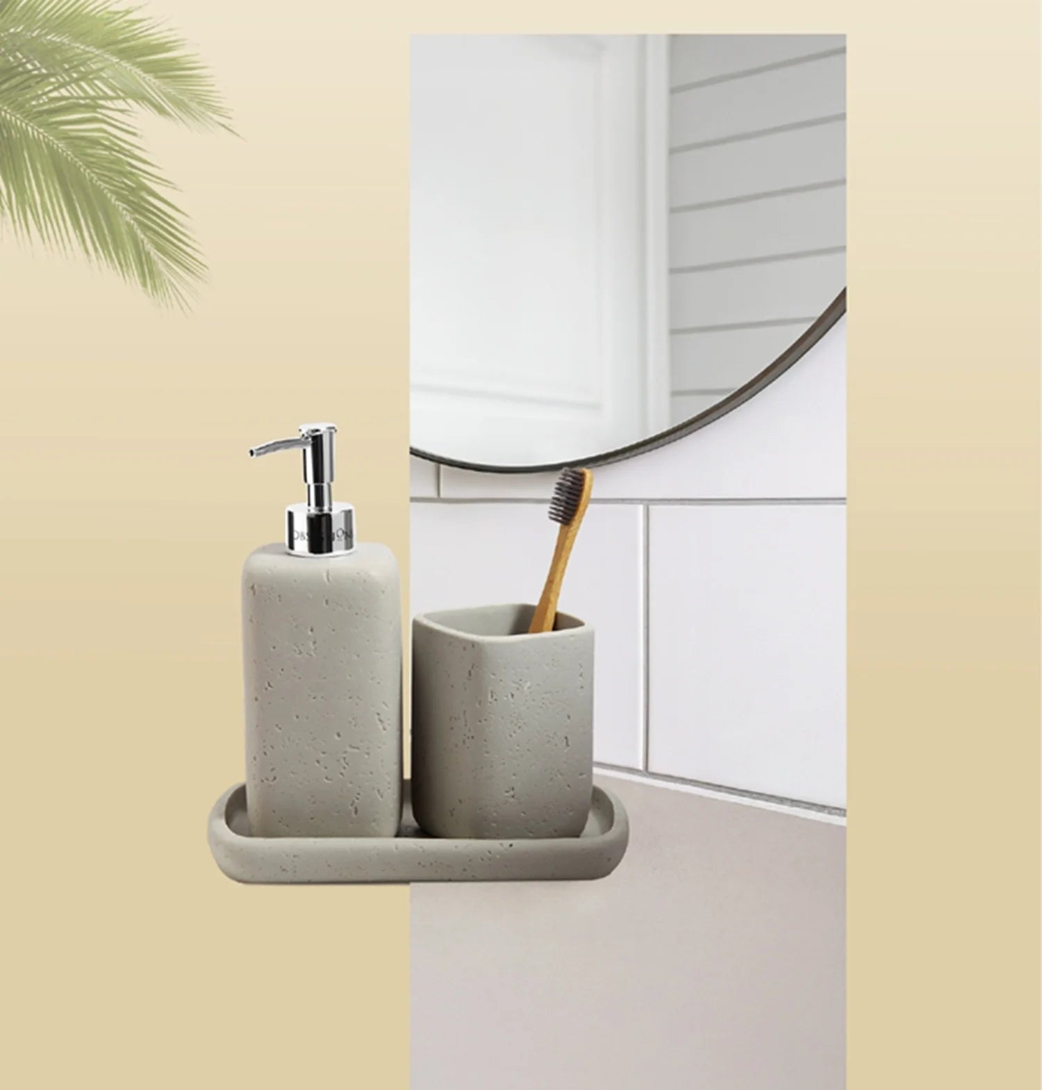Myra Polyresin Soap Dispenser Beige