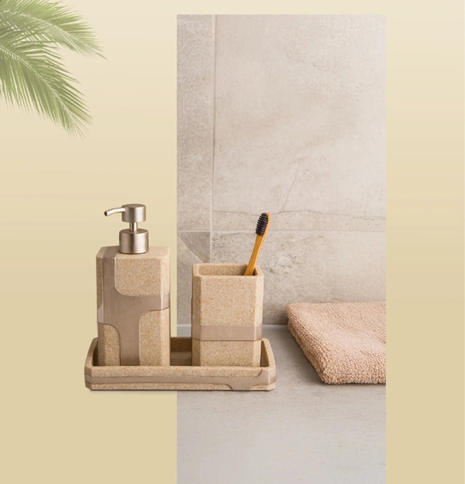 Myra Polyresin Soap Dispenser Beige