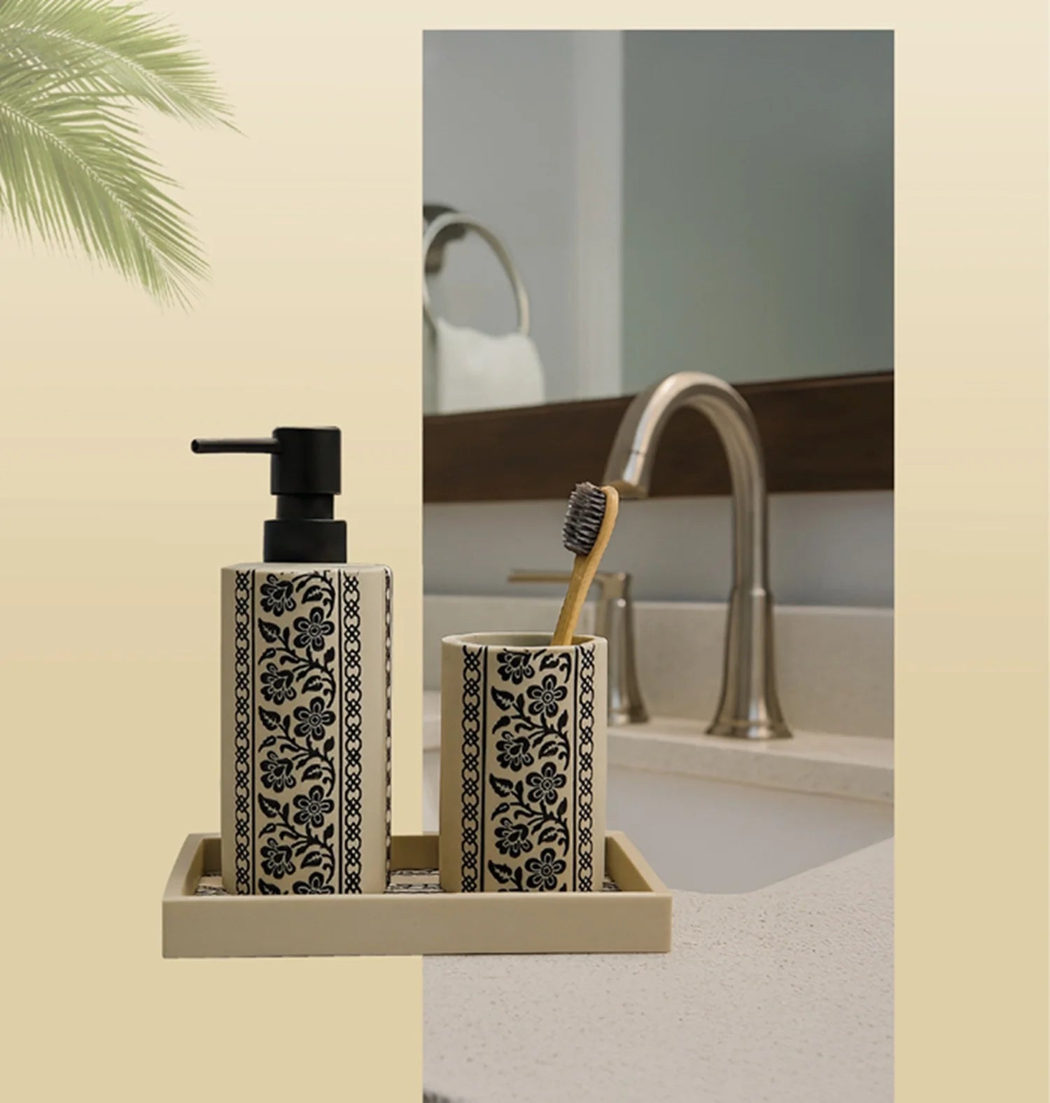 Myra Polyresin Soap Dispenser Floral
