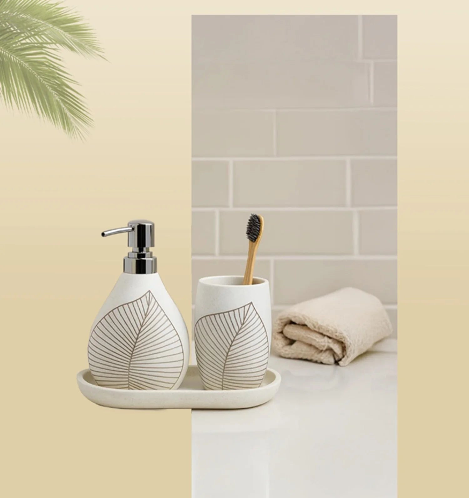 Myra Polyresin Soap Dispenser Beige