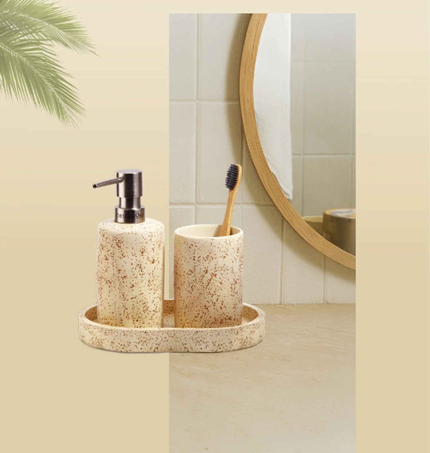 Myra Polyresin Soap Dispenser Beige