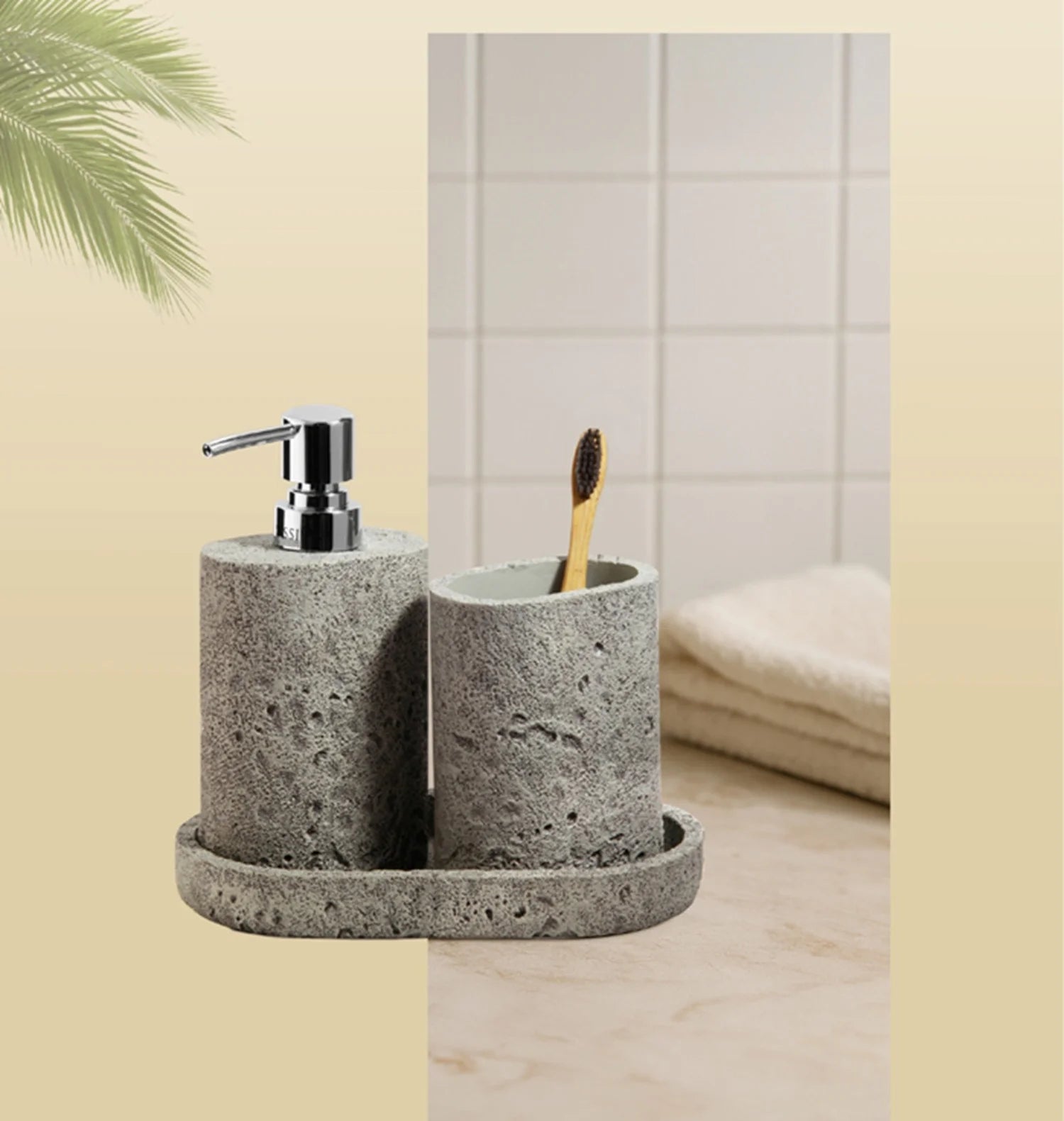Myra Polyresin Soap Dispenser Gray