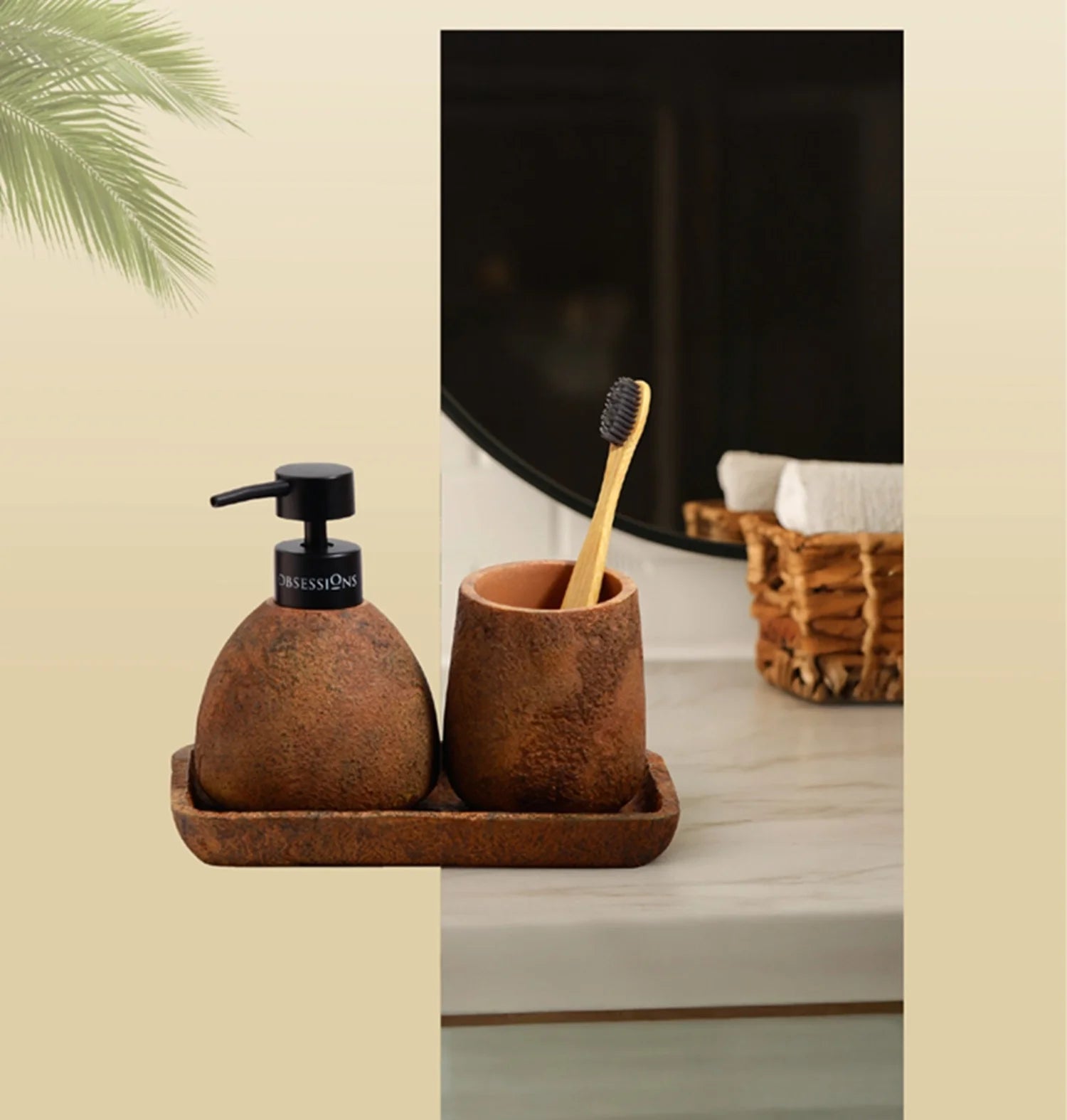 Myra Polyresin Soap Dispenser Brown