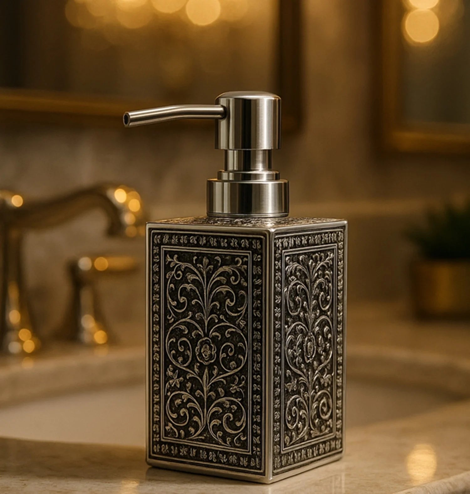 Myra Polyresin Soap Dispenser Floral