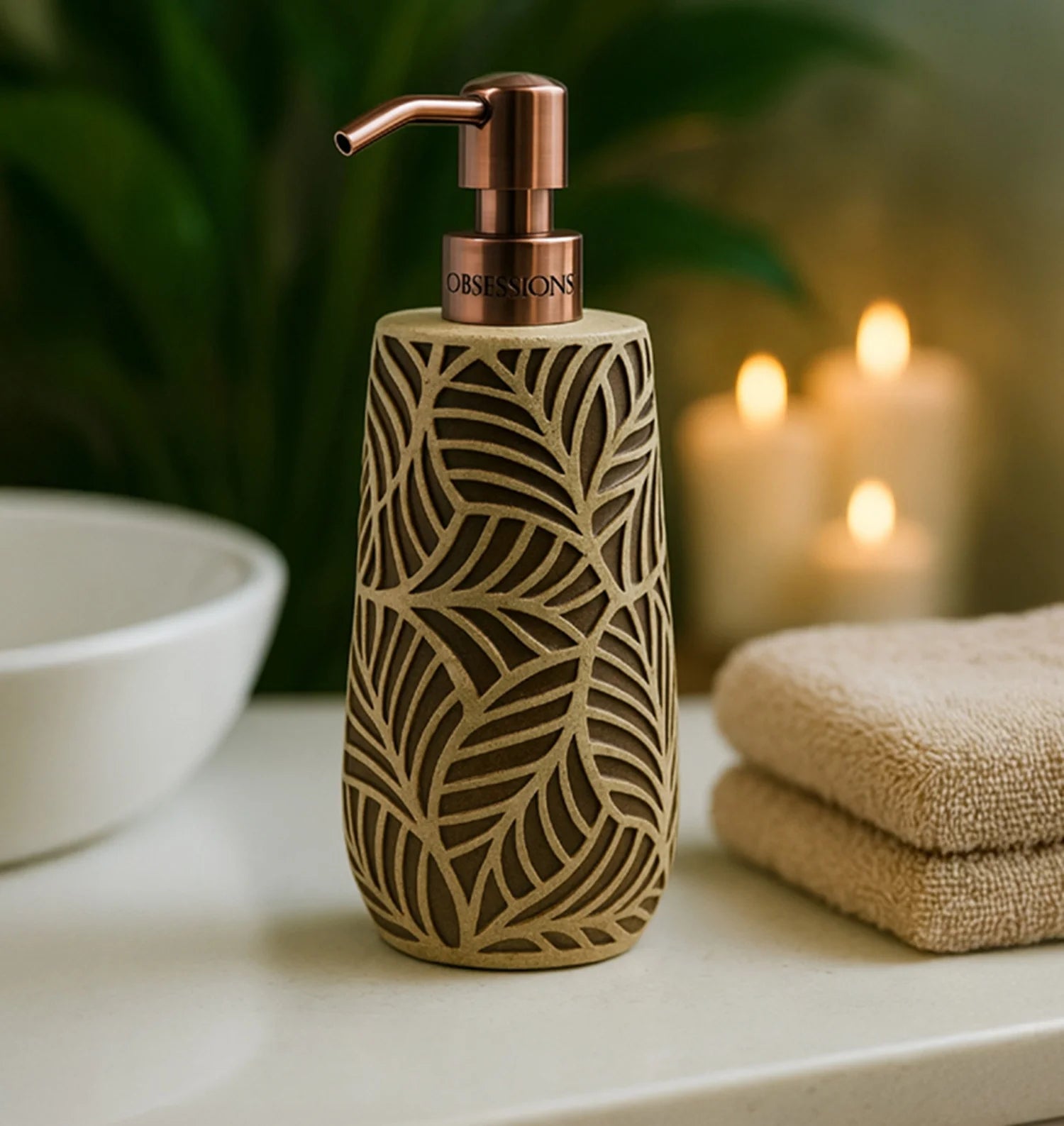 Myra Polyresin Soap Dispenser Bronze