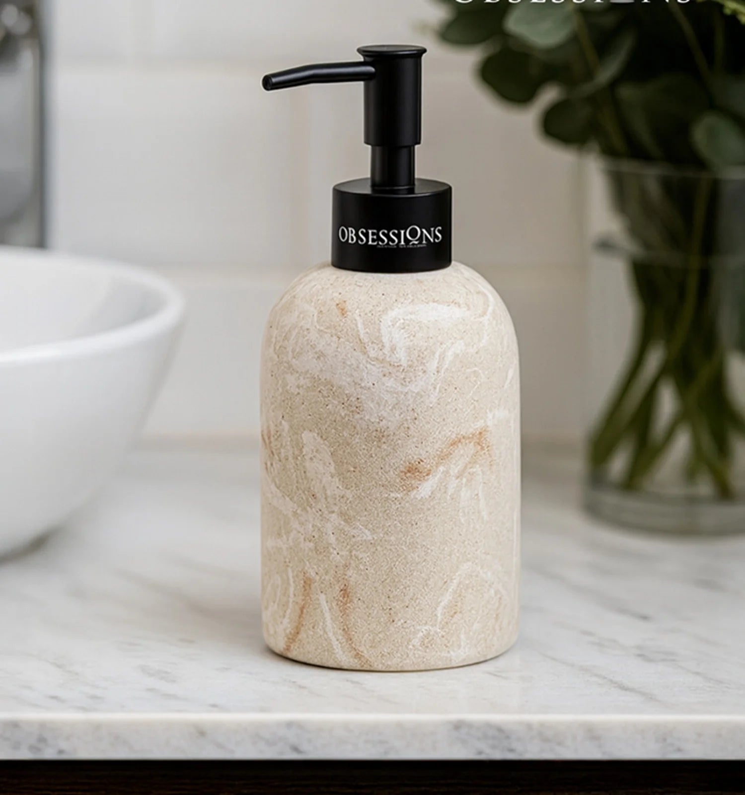 Myra Polyresin Soap Dispenser Beige