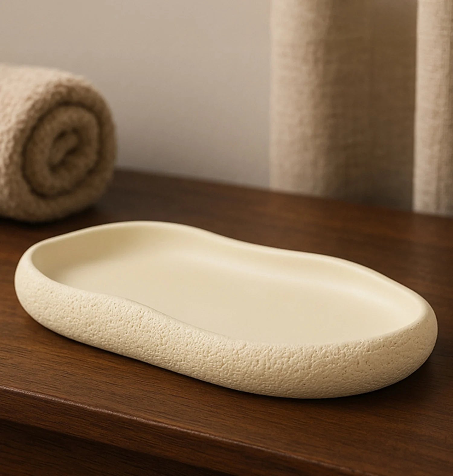 Myra Polyresin Soap Dispenser Beige