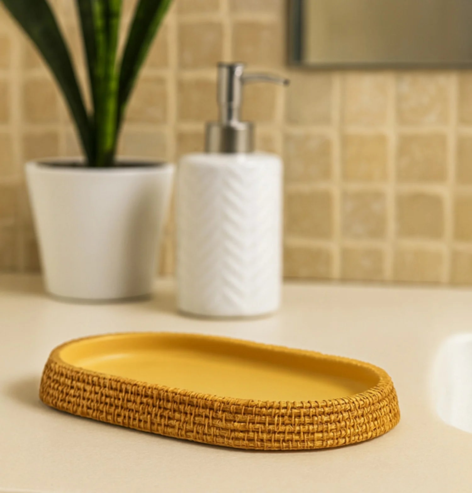 Myra Polyresin Soap Dispenser Yellow