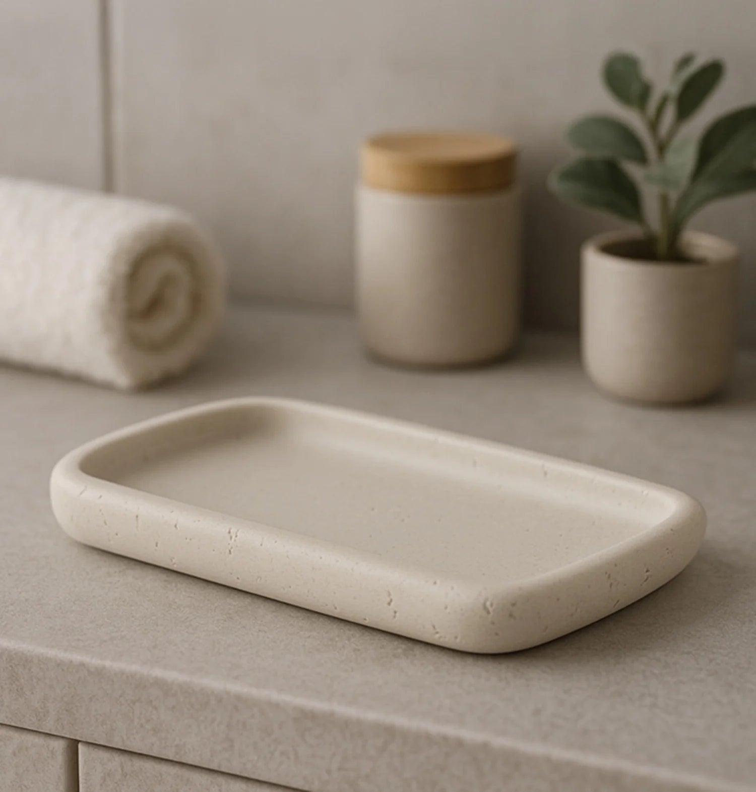 Myra Polyresin Soap Dispenser Beige