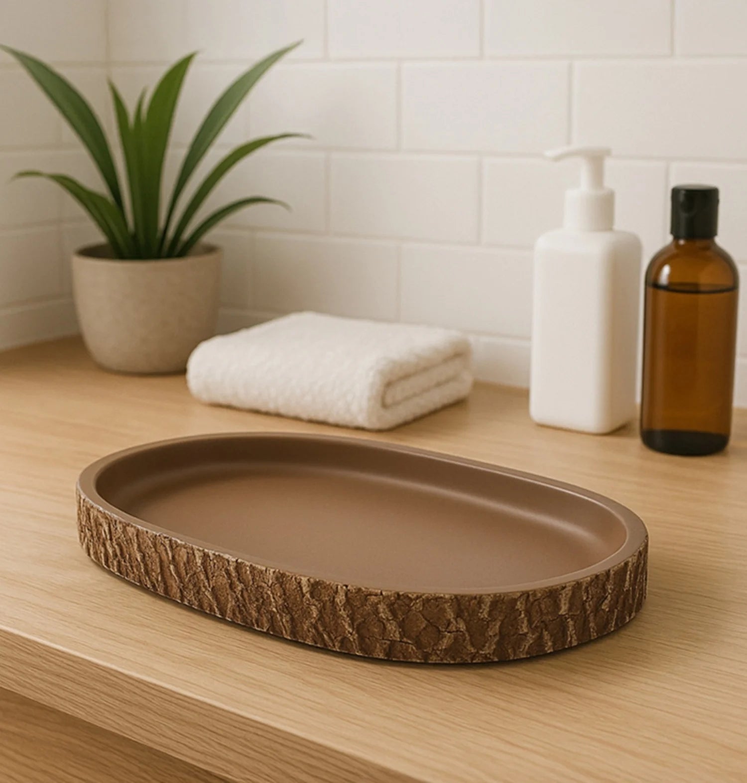 Myra Polyresin Soap Dispenser Brown