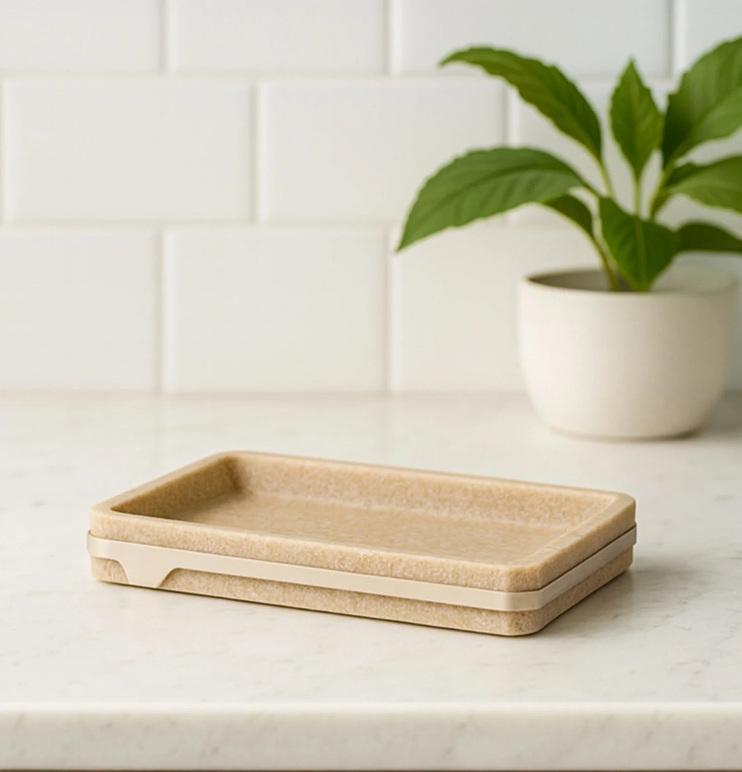 Myra Polyresin Soap Dispenser Beige